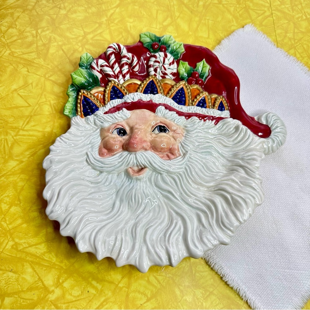 Fitz and Floyd Classics Christmas Court Santa Claus Snack Party Cookie Plate